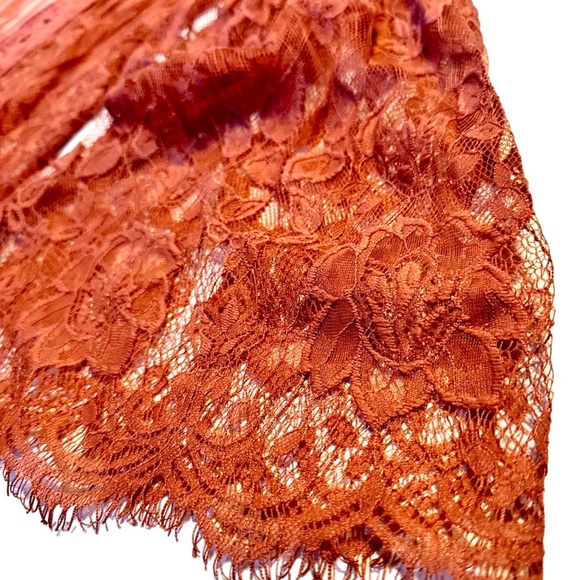 Coral Lace Bohemian Floral Stripes Flared Sleeve Duster - Picture 4 of 5